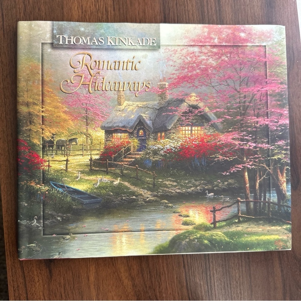 Thomas Kinkade Romantic Hideaways Coffee Table Book - Pink and Green